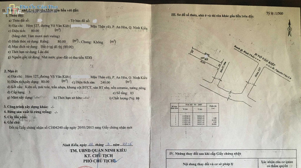 Nhà 1 trệt 2 lầu lộ 4m oto tới nhà, Hẻm 127 Võ Văn Kiệt, Ninh Kiều, Cần Thơ