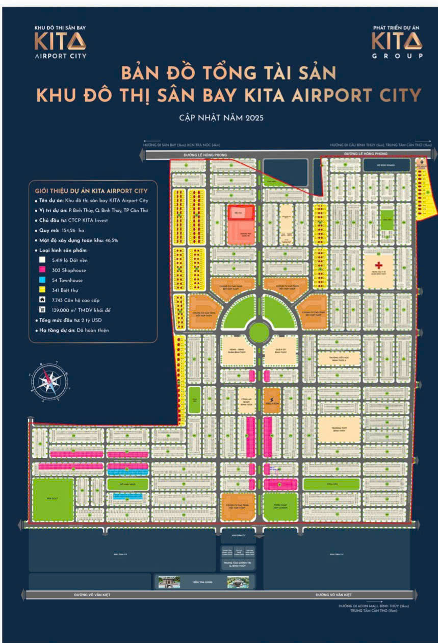 Nền đẹp Khu Đô Thị Sân Bay Kita, Bình Thủy, Cần Thơ